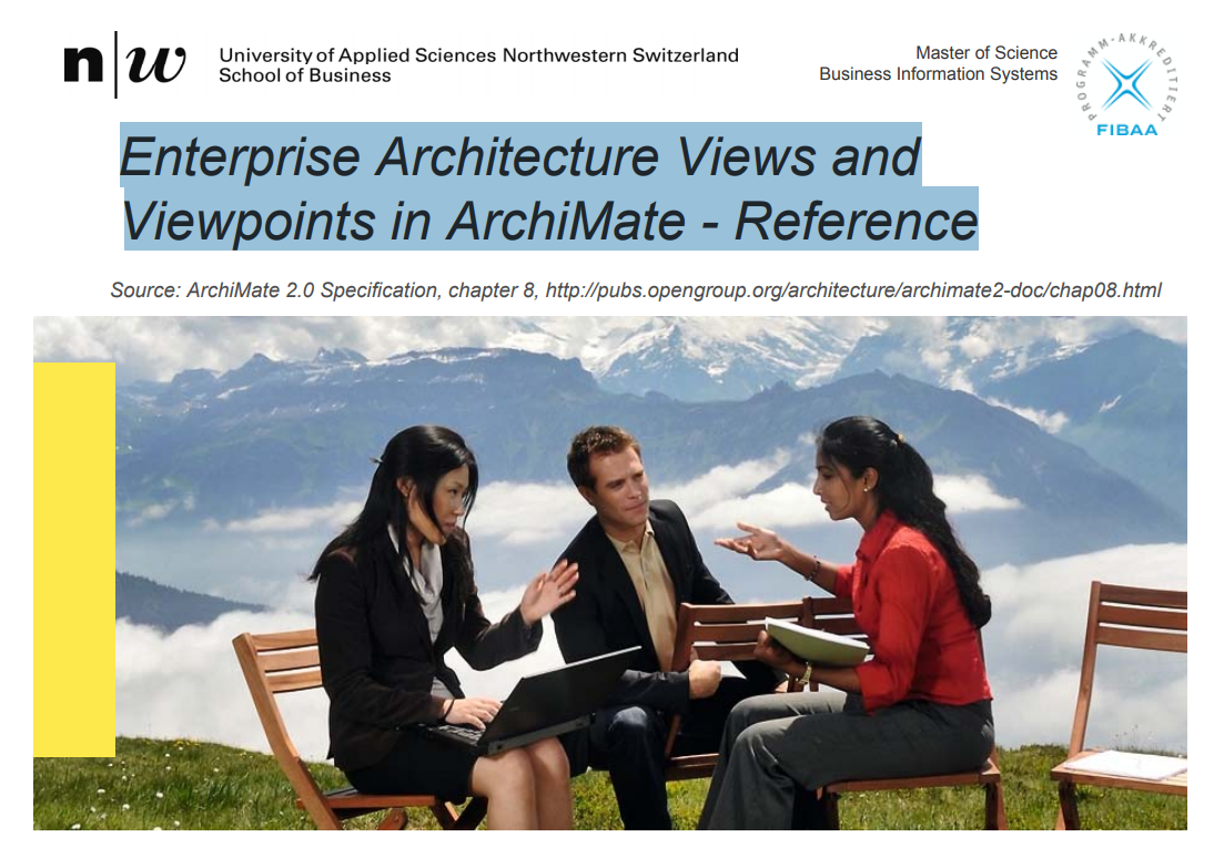 Enterprise Architecture Views and Viewpoints in ArchiMate – Reference – by Prof Knut Hinkelmann