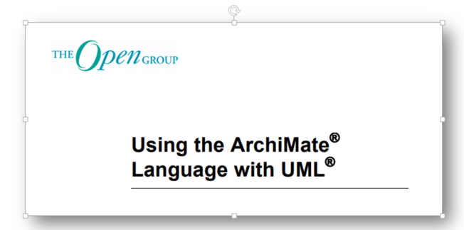 Open Group – Using the ArchiMate® Language with UML